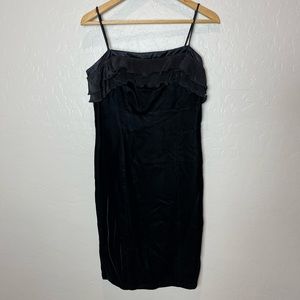 Jessica McClintock Gunne Sax Vintage Black Velvet Mini Dress